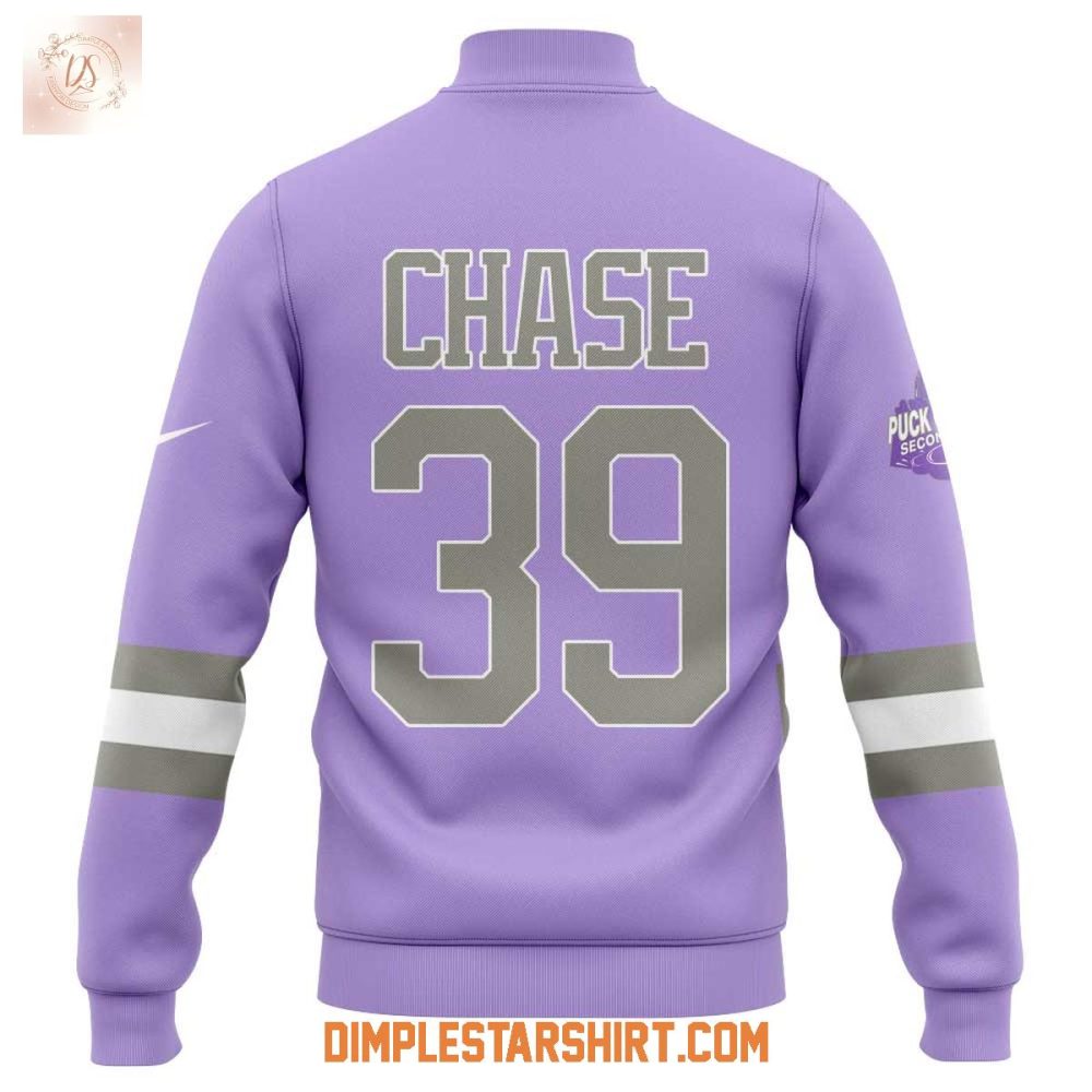 St.Louis Blues Fights Cancer Lavender Hockey Baseball Jacket